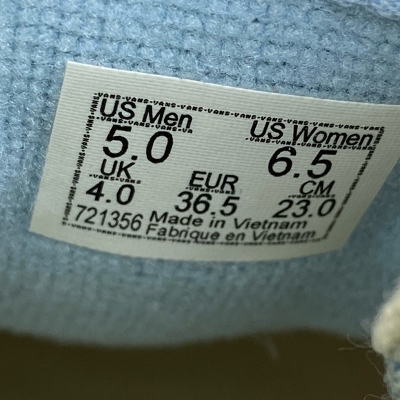 Vans Sk8 Hi Tapered Denim Destroy Winter Sky Sneaker Women’s Shoe Size 6.5 - Picture 11 of 11